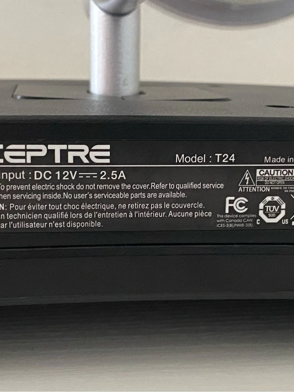 Sceptre 24-inch Curved Gaming Monitor 75hz Model T24 with Stand and Power Cord